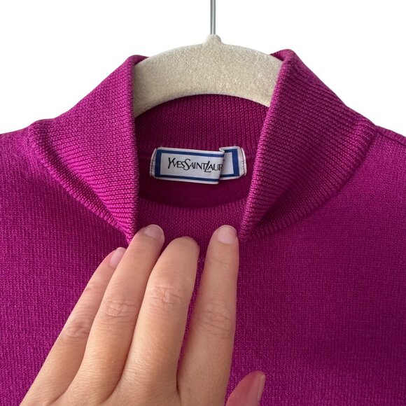 Yves Saint Laurent 100% Wool Mock Neck Sweater - Picture 3 of 7